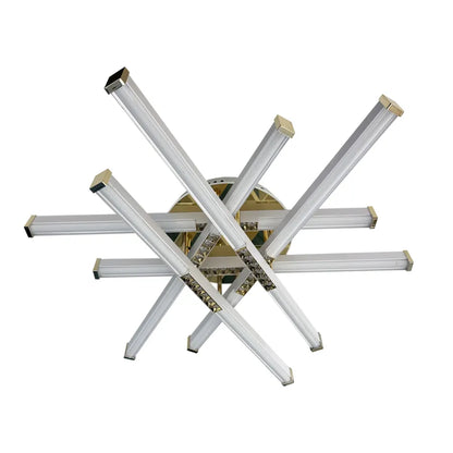 Πολυέλαιος LED με τηλεχειριστήριο MAKOTO 144W, 6 Στοιχεία, Γραμμικό, Κρύο/Ζεστό/Ουδέτερο φως, Ρυθμιζόμενο, Χρυσό Λευκό Πολυέλαιοι LED με Τηλεχειριστήριο Προεπιλεγμένος τίτλος Alessandro Design